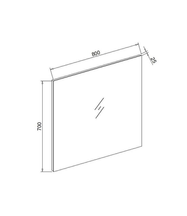 SANI-SUPPLY Badkamerspiegel Basic 80x70 cm Spiegelverwarming (optioneel)