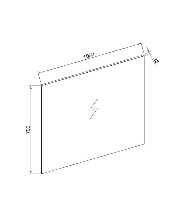 Badkamerspiegel Basic 100x70 cm Spiegelverwarming (optioneel)