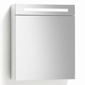 Spiegelkast Quatro Glans Wit 58x70 cm LED verlichting Stopcontact met schakelaar