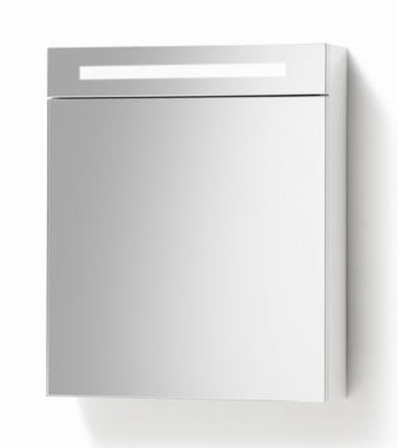 Spiegelkast Quatro Glans Wit 58x70 cm LED verlichting Stopcontact met schakelaar Spiegelkast Quatro Glans Wit 58x70 cm LED verlichting Stopcontact met schakelaar
