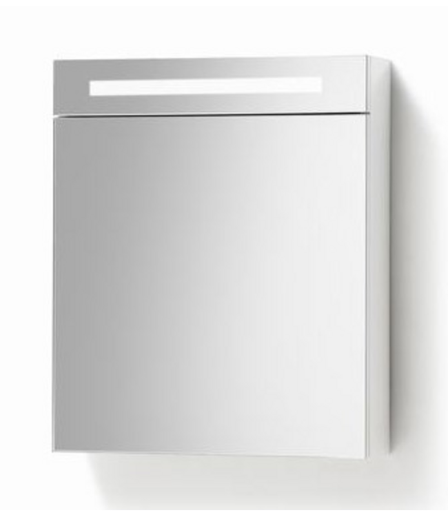 SANI-SUPPLY Spiegelkast Quatro Glans Wit 58x70 cm LED verlichting Stopcontact met schakelaar