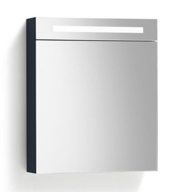 Spiegelkast Quatro Glans Antraciet 58x70 cm LED verlichting Stopcontact met schakelaar