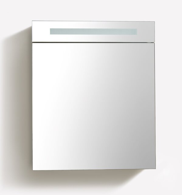 Spiegelkast Quatro Glans Antraciet 58x70 cm LED verlichting Stopcontact met schakelaar