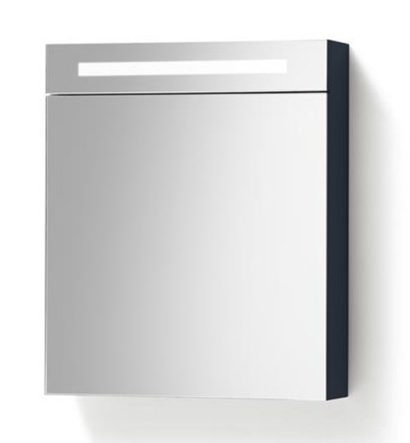 Spiegelkast Quatro Glans Antraciet 58x70 cm LED verlichting Stopcontact met schakelaar