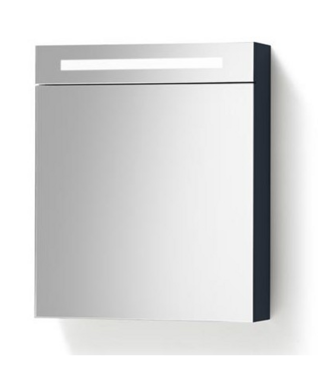 Spiegelkast Quatro Glans Antraciet 58x70 cm LED verlichting Stopcontact met schakelaar