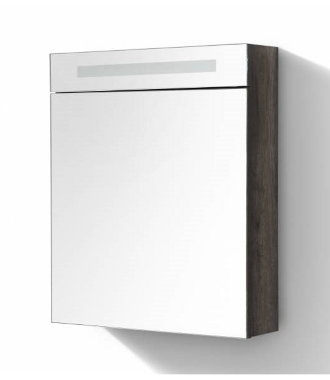 Spiegelkast Quatro Century Oak 58x70 cm LED verlichting Stopcontact met schakelaar