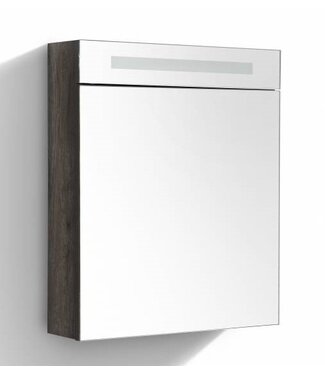 SANI-SUPPLY Spiegelkast Quatro Century Oak 58x70 cm LED verlichting Stopcontact met schakelaar