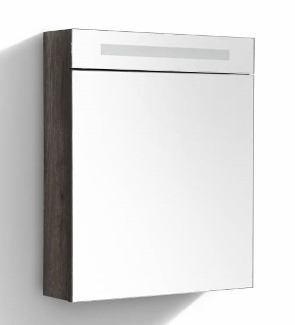 Spiegelkast Quatro Century Oak 58x70 cm LED verlichting Stopcontact met schakelaar Spiegelkast Quatro Century Oak 58x70 cm LED verlichting Stopcontact met schakelaar