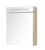 Spiegelkast Quatro Licht Eiken 58x70 cm LED verlichting Stopcontact met schakelaar Spiegelkast Quatro Licht Eiken 58x70 cm LED verlichting Stopcontact met schakelaar