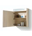 Spiegelkast Quatro Licht Eiken 58x70 cm LED verlichting Stopcontact met schakelaar
