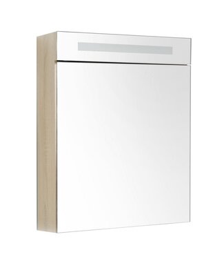 SANI-SUPPLY Spiegelkast Quatro Licht Eiken 58x70 cm LED verlichting Stopcontact met schakelaar