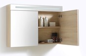 Spiegelkast Quatro Licht Eiken 80x70 cm LED verlichting Stopcontact met schakelaar Spiegelkast Quatro Licht Eiken 80x70 cm LED verlichting Stopcontact met schakelaar