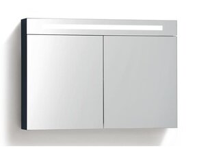 Spiegelkast Quatro Glans Antraciet 80x70 cm LED verlichting Stopcontact met schakelaar