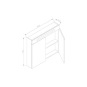 Spiegelkast Quatro Glans Wit 80x70 cm LED verlichting Stopcontact met schakelaar