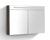 Spiegelkast Quatro Glans Antraciet 100x70 cm LED verlichting Stopcontact met schakelaar