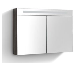 Spiegelkast Quatro Century Oak 100x70 cm LED verlichting Stopcontact met schakelaar