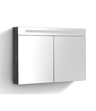 SANI-SUPPLY Spiegelkast Quatro Century Oak 120x70 cm LED verlichting Stopcontact met schakelaar