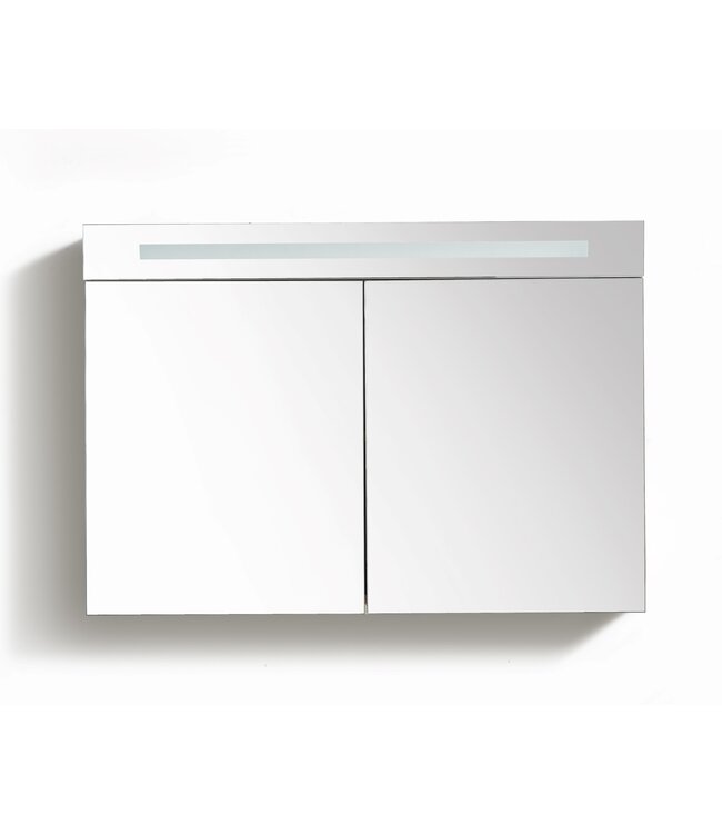 Spiegelkast Quatro Licht Eiken 120x70 cm LED verlichting Stopcontact met schakelaar