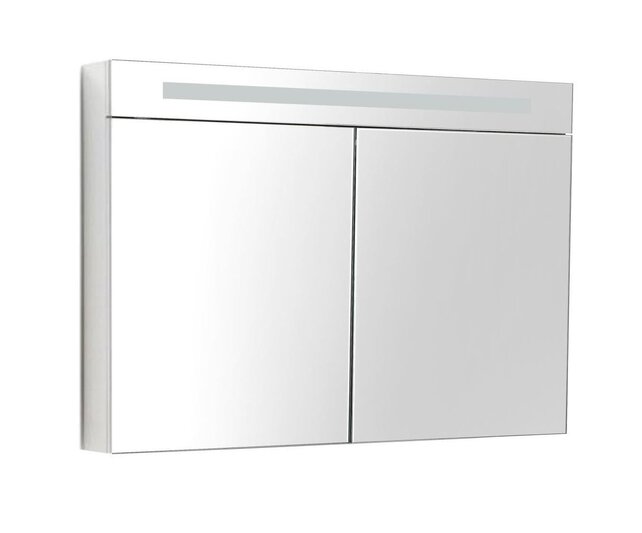 Spiegelkast Quatro Glans Wit 120x70 cm LED verlichting Stopcontact met schakelaar Spiegelkast Quatro Glans Wit 120x70 cm LED verlichting Stopcontact met schakelaar