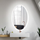 Gliss Design Badkamerspiegel Ovaal Verticaal 100x60 cm met dimbaar LED-verlichting en verwarming