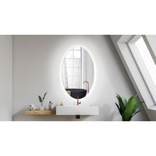 Gliss Design Badkamerspiegel Ovaal Verticaal 100x60 cm met dimbaar LED-verlichting en verwarming