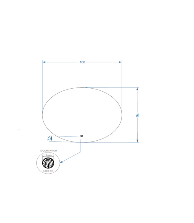 Gliss Design Badkamerspiegel Ovaal 100x75 cm met dimbaar LED-verlichting en verwarming