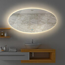 Gliss Design Badkamerspiegel Ovaal 140x90 cm met dimbaar LED-verlichting en verwarming