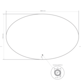 Gliss Design Badkamerspiegel Ovaal 180x115 cm met dimbaar LED-verlichting en verwarming