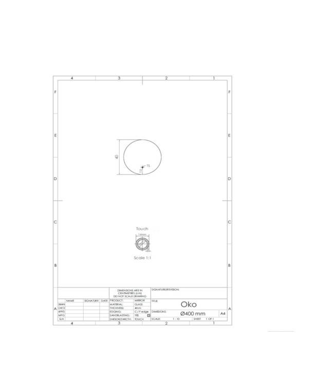 Gliss Design Ronde Spiegel Oko 40 cm met dimbaar LED-verlichting en verwarming