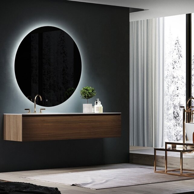 Gliss Design Ronde Spiegel Oko 60 cm met dimbaar LED-verlichting en verwarming Gliss Design Ronde Spiegel Oko 60 cm met dimbaar LED-verlichting en verwarming
