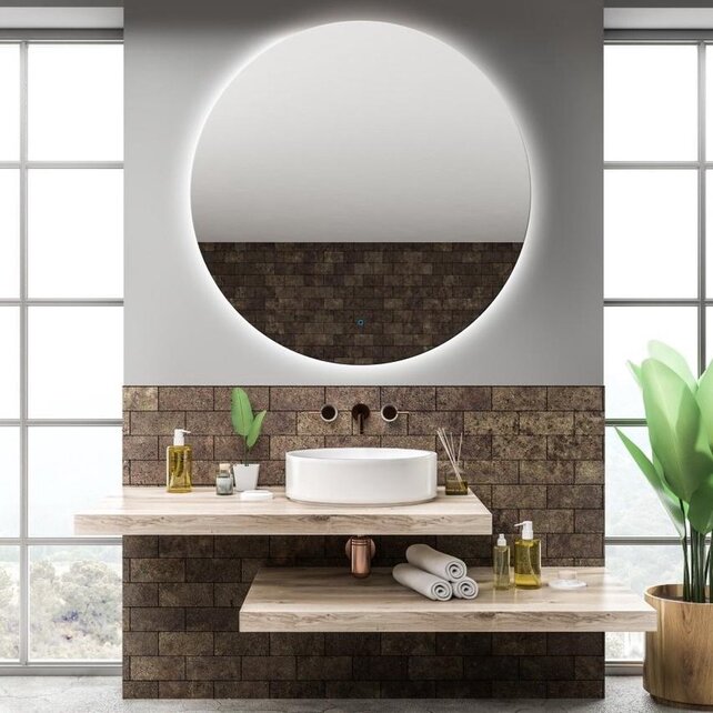 Gliss Design Ronde Spiegel Oko 60 cm met dimbaar LED-verlichting en verwarming Gliss Design Ronde Spiegel Oko 60 cm met dimbaar LED-verlichting en verwarming