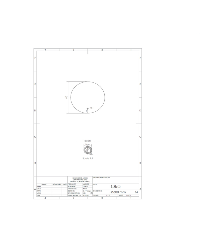 Gliss Design Ronde Spiegel Oko 60 cm met dimbaar LED-verlichting en verwarming