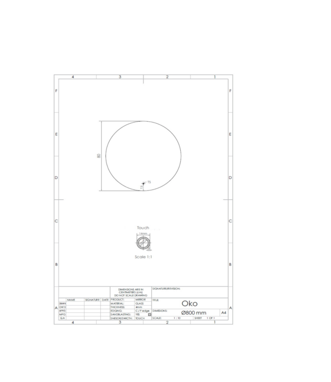 Gliss Design Ronde Spiegel Oko 80 cm met dimbaar LED-verlichting en verwarming