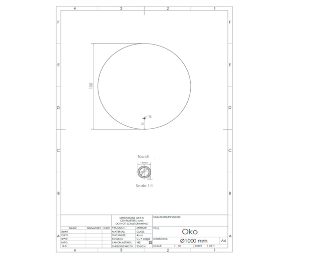 Gliss Design Ronde Spiegel Oko 100 cm met dimbaar LED-verlichting en verwarming