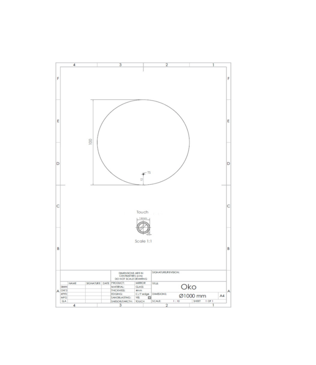 Gliss Design Ronde Spiegel Oko 100 cm met dimbaar LED-verlichting en verwarming