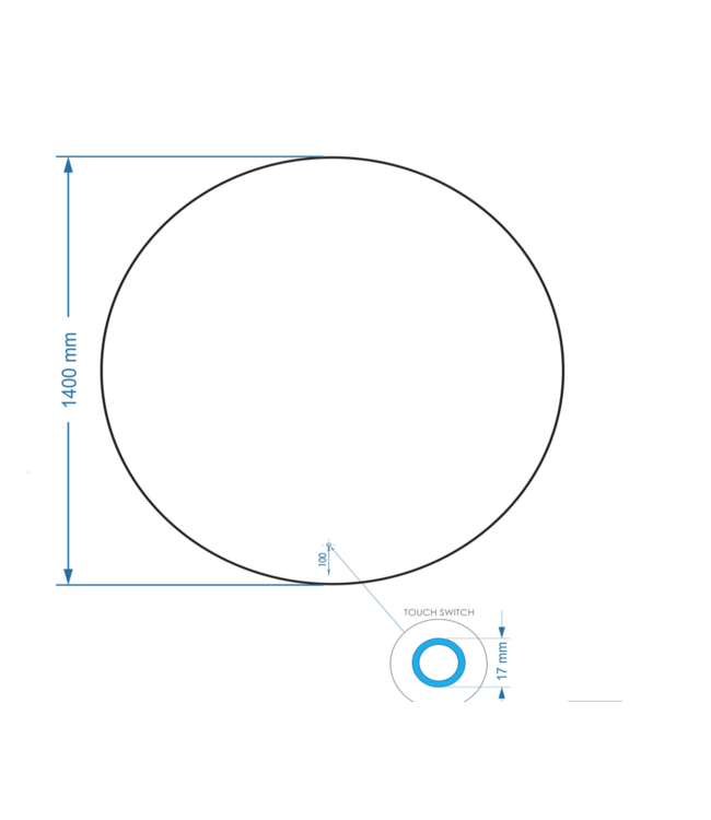Gliss Design Ronde Spiegel Oko 140 cm met dimbaar LED-verlichting en verwarming