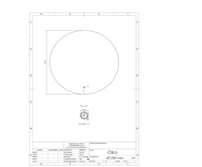 Gliss Design Ronde Spiegel Oko 120 cm met dimbaar LED-verlichting en verwarming Gliss Design Ronde Spiegel Oko 120 cm met dimbaar LED-verlichting en verwarming