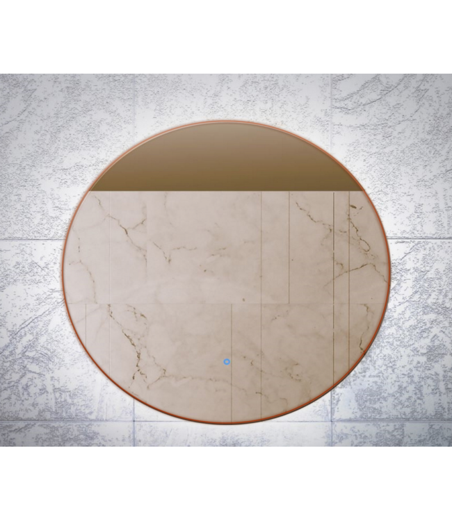 Gliss Design Ronde Spiegel Oko koper 60 cm met dimbaar LED-verlichting en verwarming