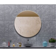 Gliss Design Ronde Spiegel Oko koper 80 cm met dimbaar LED-verlichting en verwarming