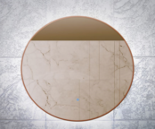 Gliss Design Ronde Spiegel Oko koper 100 cm met dimbaar LED-verlichting en verwarming