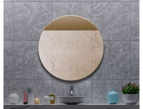 Gliss Design Ronde Spiegel Oko koper 100 cm met dimbaar LED-verlichting en verwarming