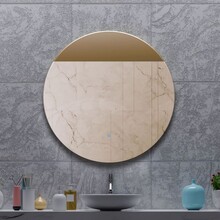 Gliss Design Ronde Spiegel Oko koper 120 cm met dimbaar LED-verlichting en verwarming