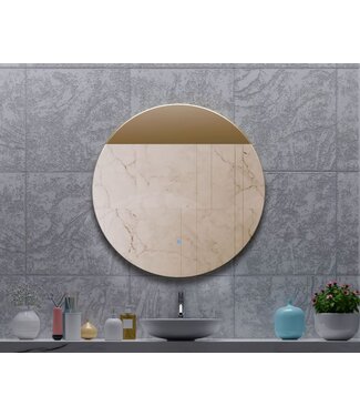 GLISS DESIGN Gliss Design Ronde Spiegel Oko koper 120 cm met dimbaar LED-verlichting en verwarming