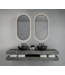 Gliss Design Aura Ovale Spiegel Mat Zwart 50x100 cm met dimbaar LED-verlichting en verwarming
