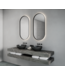 Gliss Design Aura Ovale Spiegel Mat Zwart 40x100 cm met dimbaar LED-verlichting en verwarming
