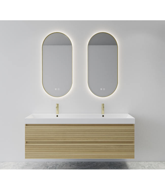 Gliss Design Aura Ovale Spiegel Koper 40x100 cm met dimbaar LED-verlichting en verwarming