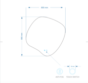 Gliss Design Organsiche Spiegel Clio 80x80 cm met dimbaar LED-verlichting en verwarming