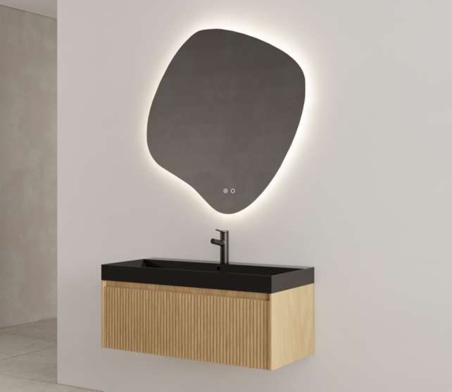 Gliss Design Organsiche Spiegel Clio 100x100 cm met dimbaar LED-verlichting en verwarming