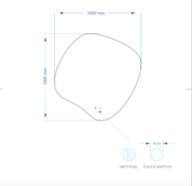 Gliss Design Organsiche Spiegel Clio 100x100 cm met dimbaar LED-verlichting en verwarming