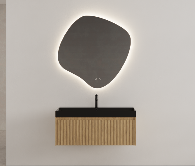 Gliss Design Organsiche Spiegel Clio 120x120 cm met dimbaar LED-verlichting en verwarming